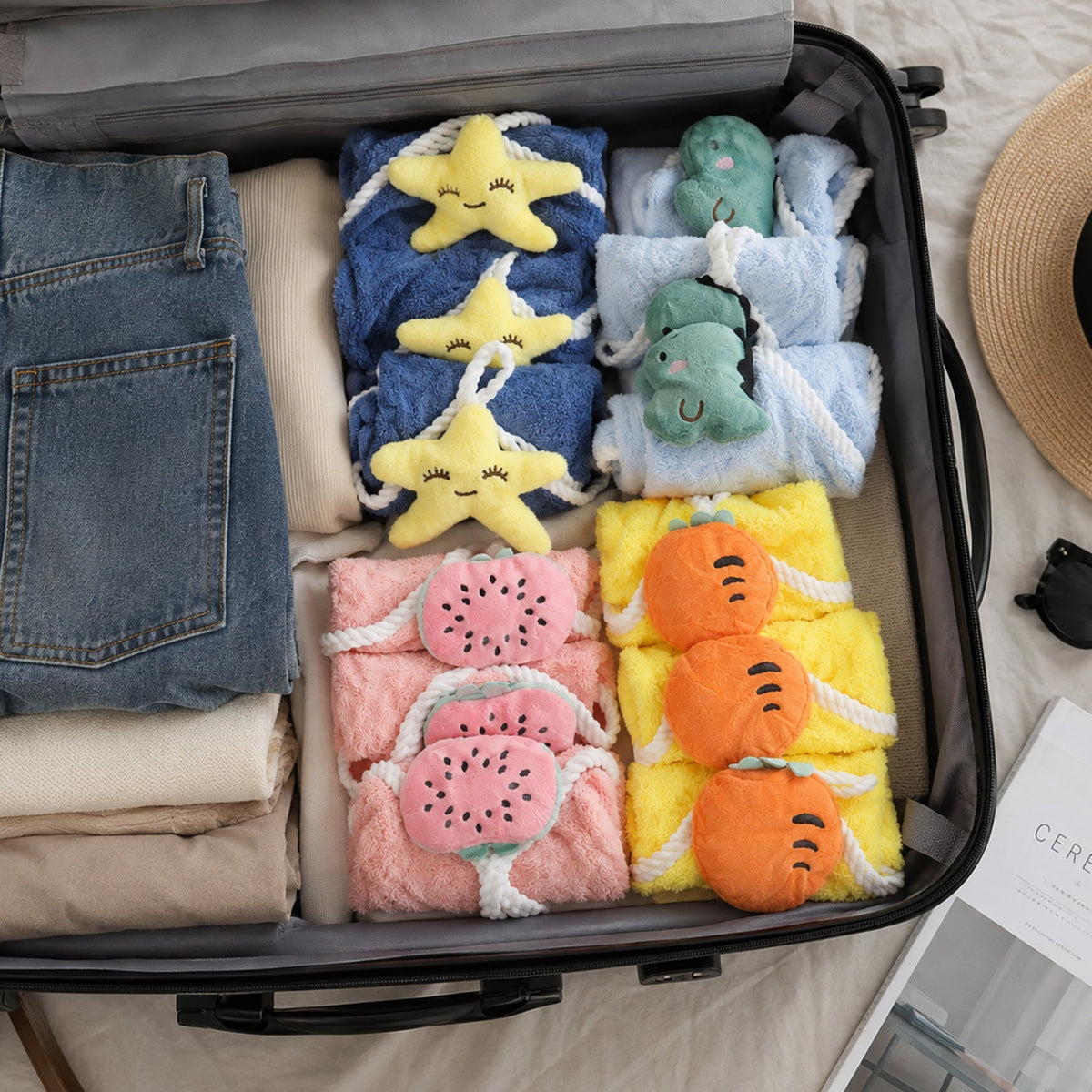 fruit hand towel set travel storage