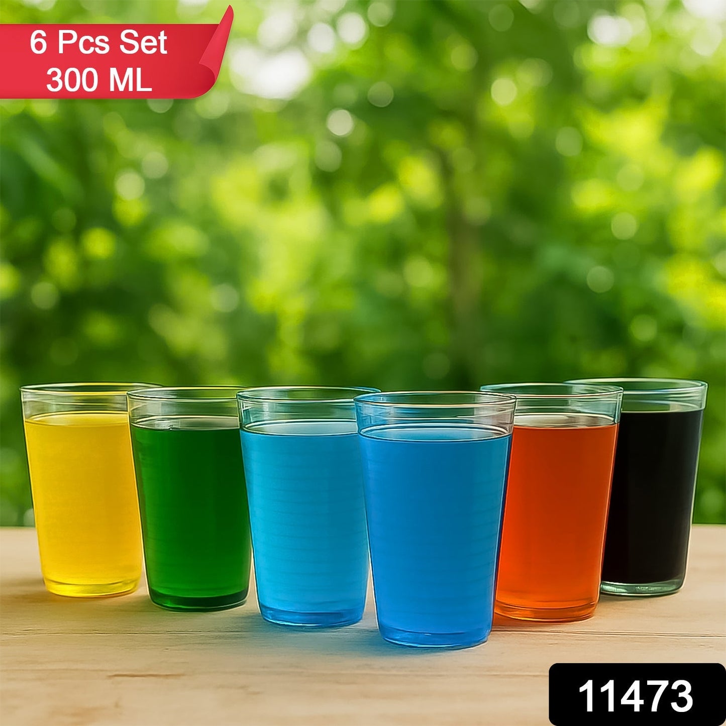 Apex Pyramid Ringo Plastic Glass â€“ 300ml Approx | Durable, Crystal-Clear Tumbler