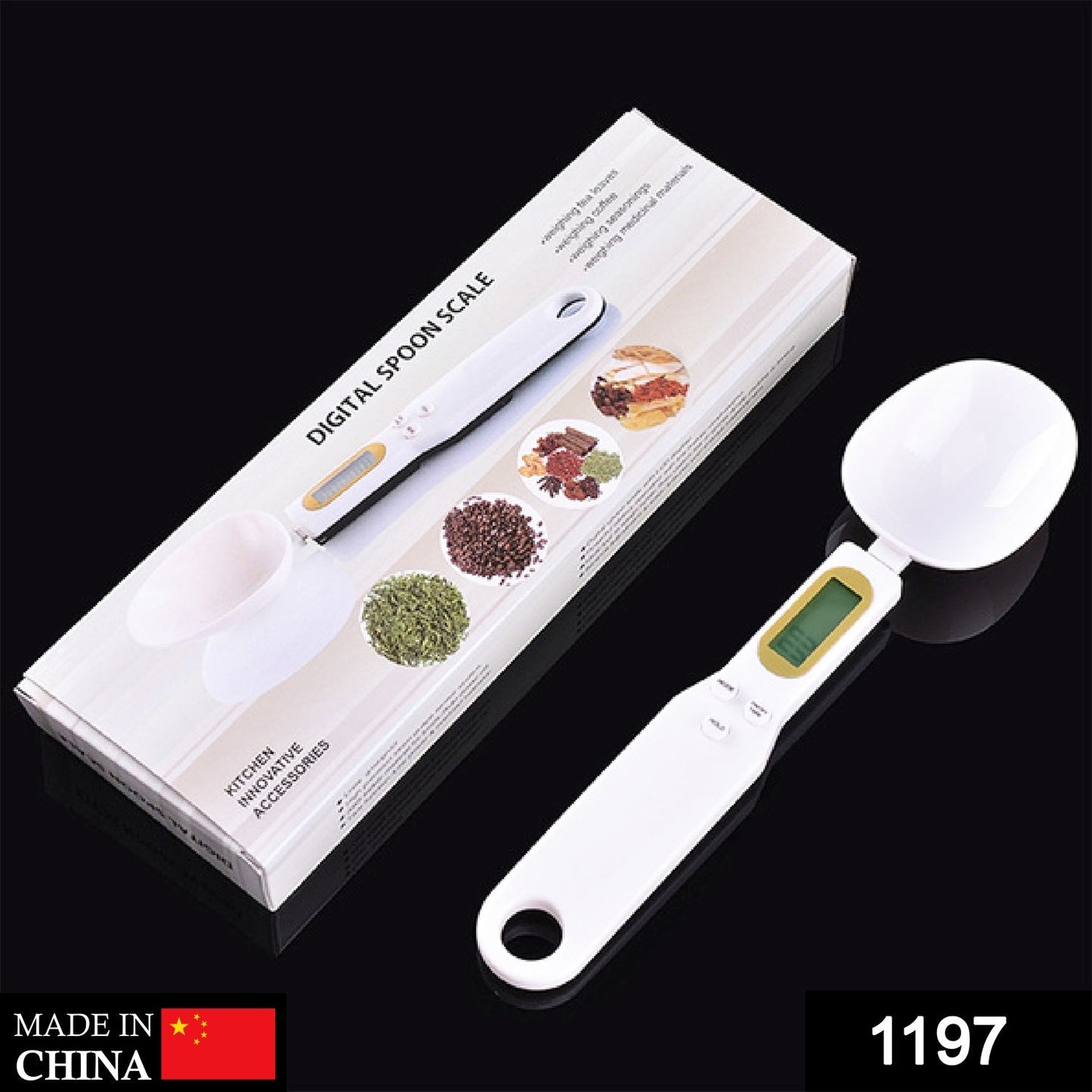 Precise kitchen scale with spoon design