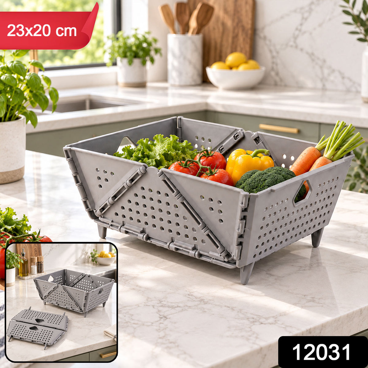 Storage Basket Box with Holes Ventilated Design (23×20 Cm / 1 Pc)