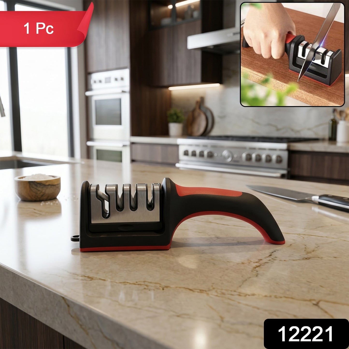 4-Stage Knife Sharpener in packaging