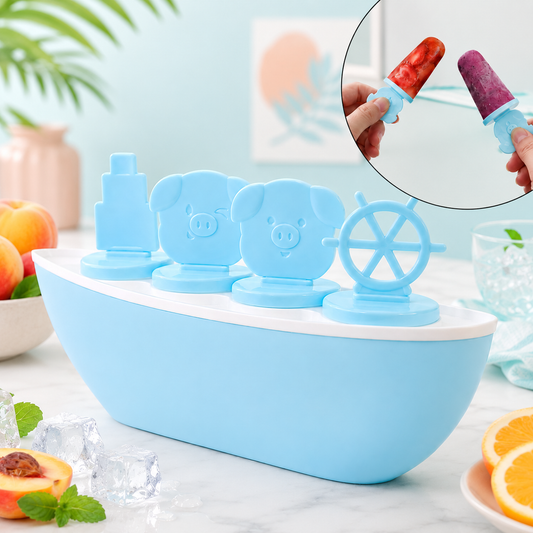 Creative Boat-Shaped Ice Cream Mould with Cute Piggy
