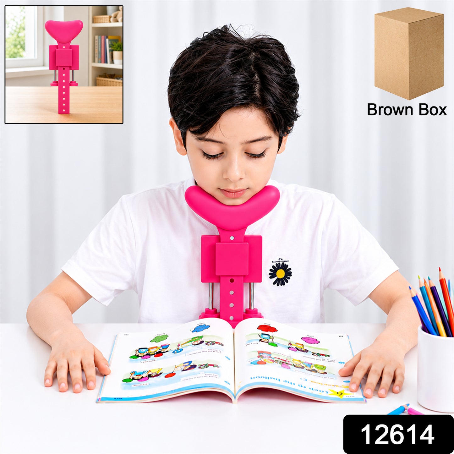 Student Sitting Posture Corrector Child Protector, Kids Sitting Posture Corrector for Reading Writing Adjustable Sitting Support Brace Eye Protection, School Gifts (1 Pc)