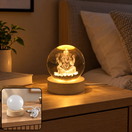 USB Ganpati Crystal Ball LED Lamp