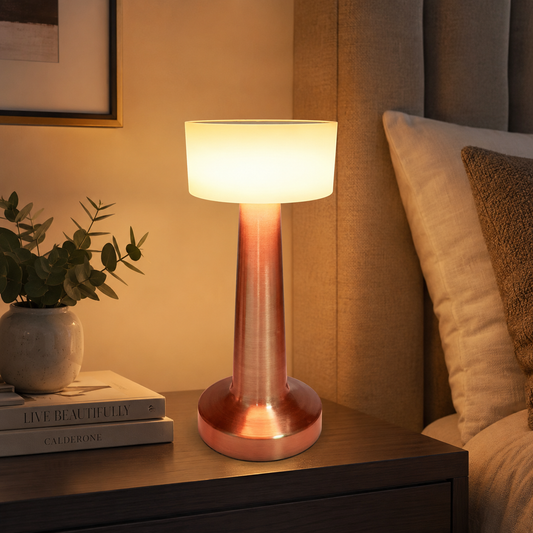LED Lamp with Touch Control | Decorative Desk Lamp, Portable Metal LED Table Lamp, USB Rechargeable, 3 Color, 3 Levels Brightness, Dimmable Eye Protection Modern Lamp for Home Decor Party Kids Room Bedroom (1 Pc)
