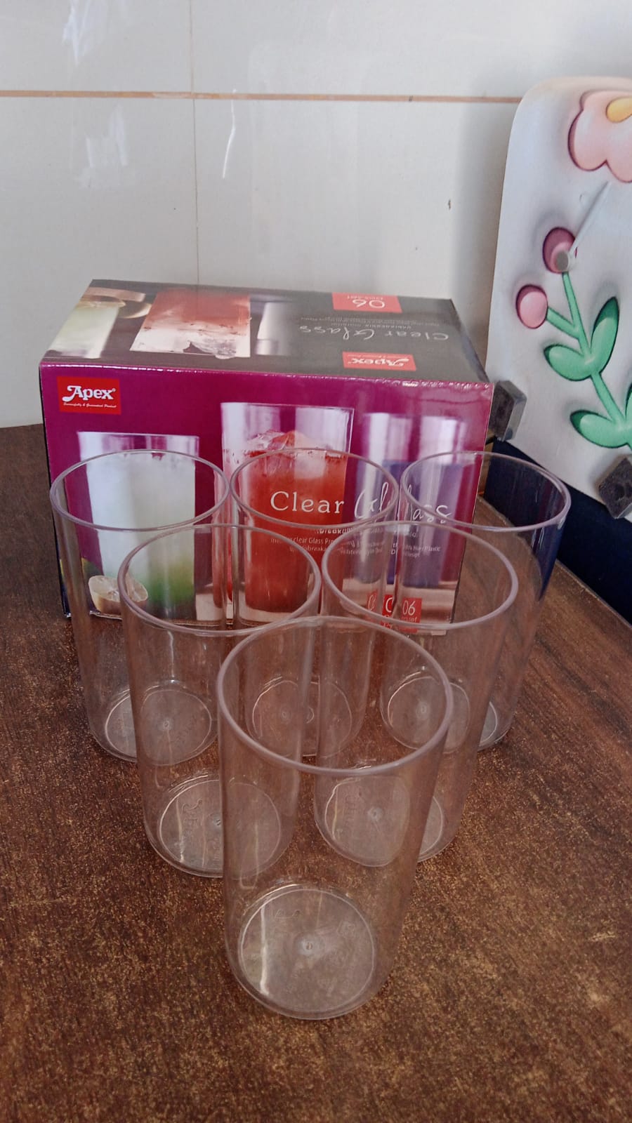 Apex Clear Plastic Tumbler / Glass Set â€“ 6-Piece Unbreakable