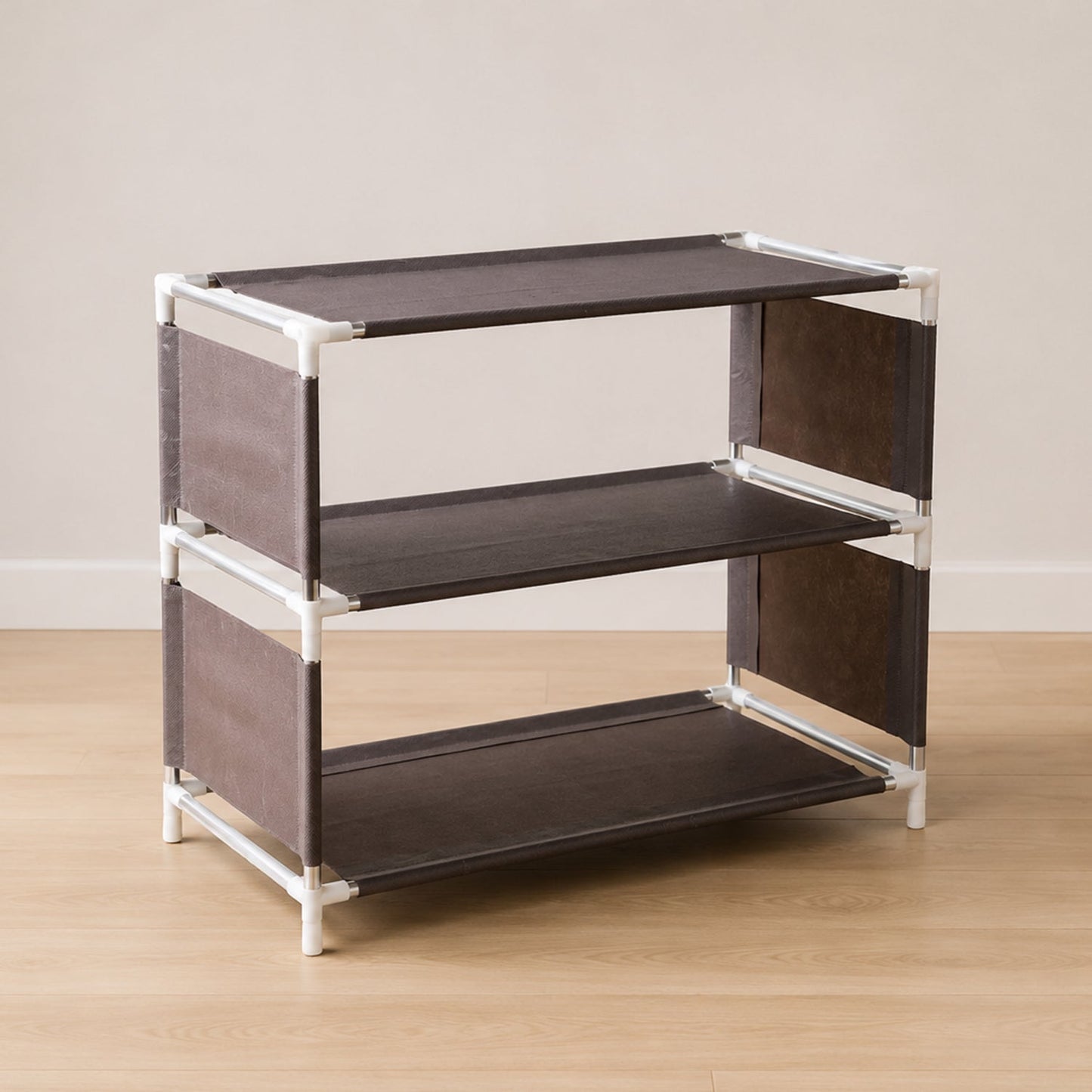 Modular fabric shoe storage rack