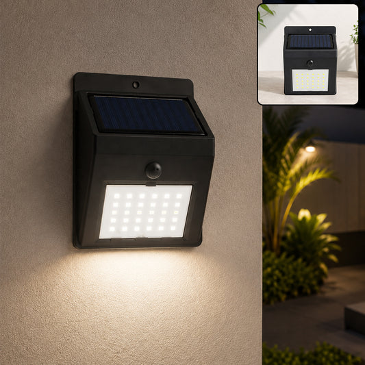 Solar Powered LED Wall Light - (1 Pc)