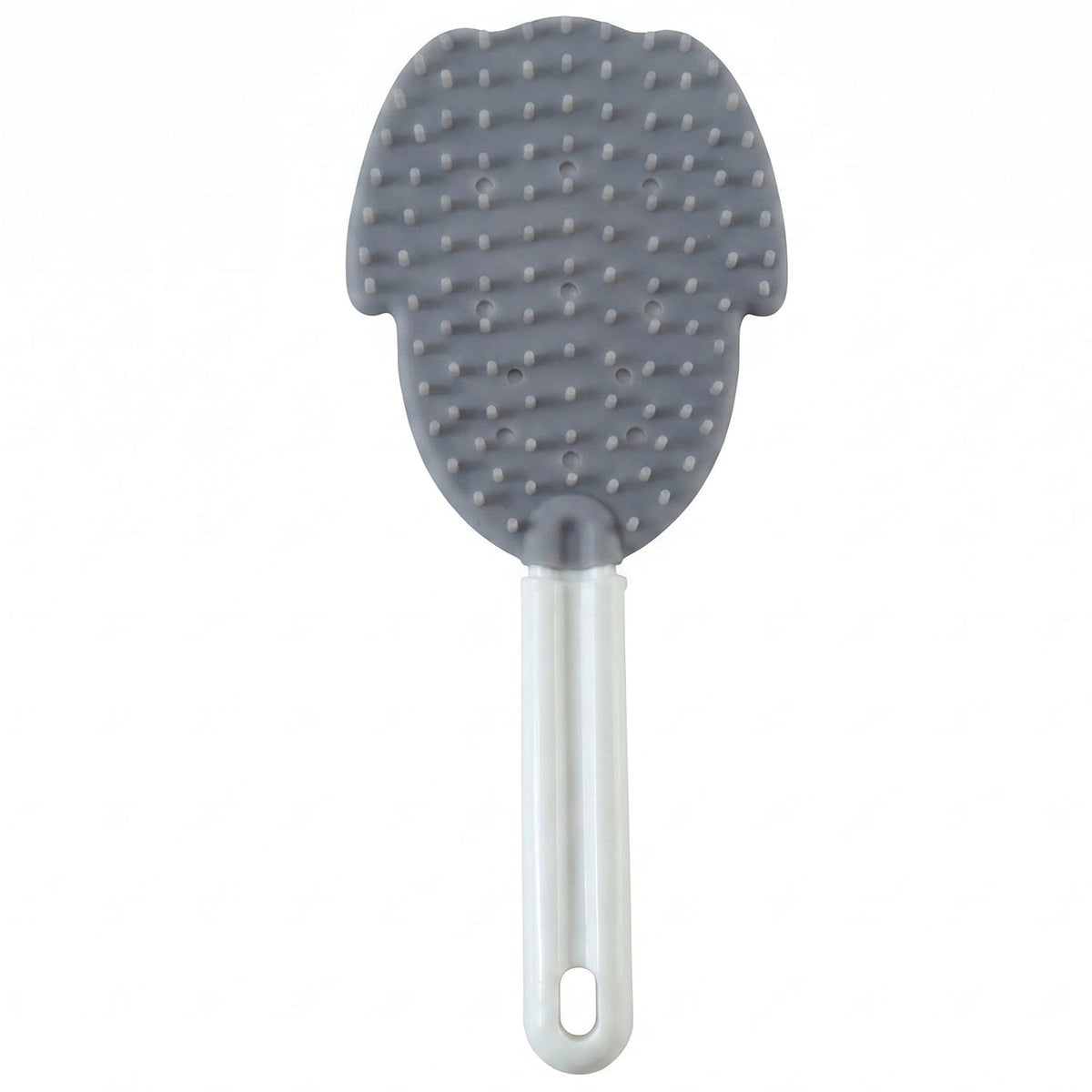 Soft pet grooming brush on white background