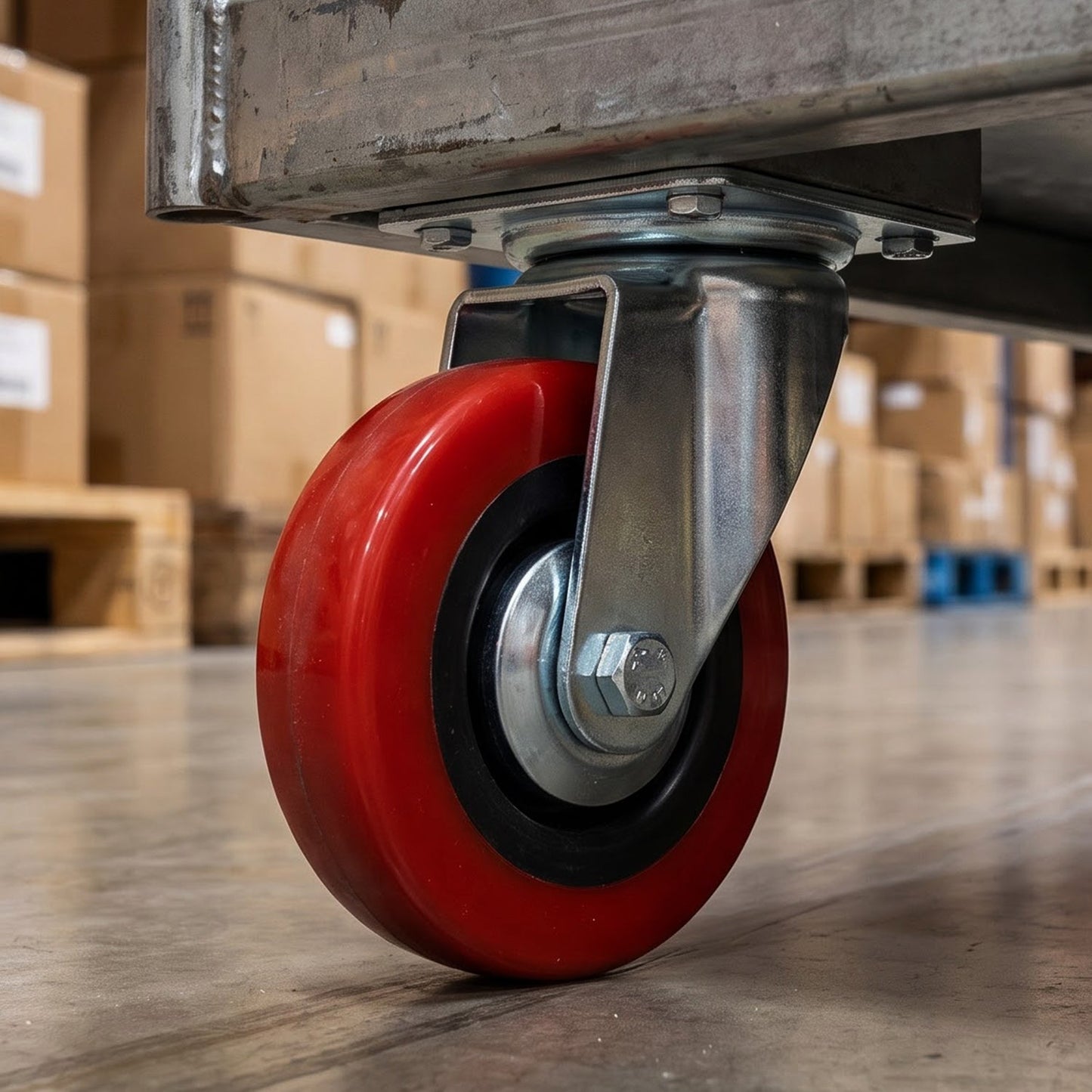 Wheel swivelling through a full rotation