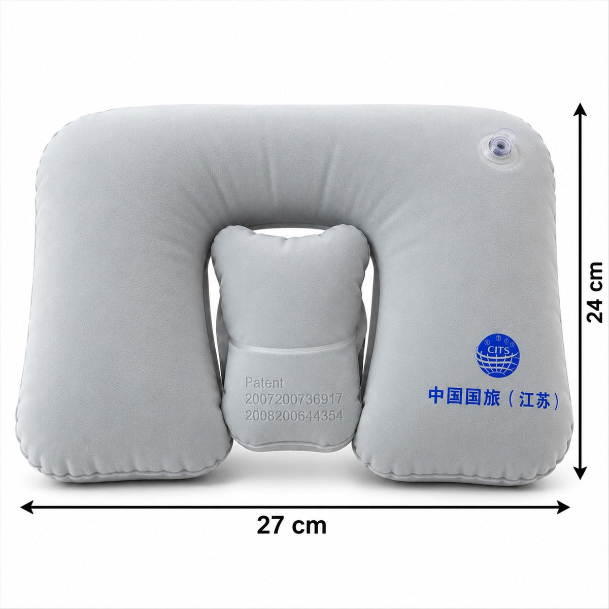 Grey Inflatable Travel Neck Pillow