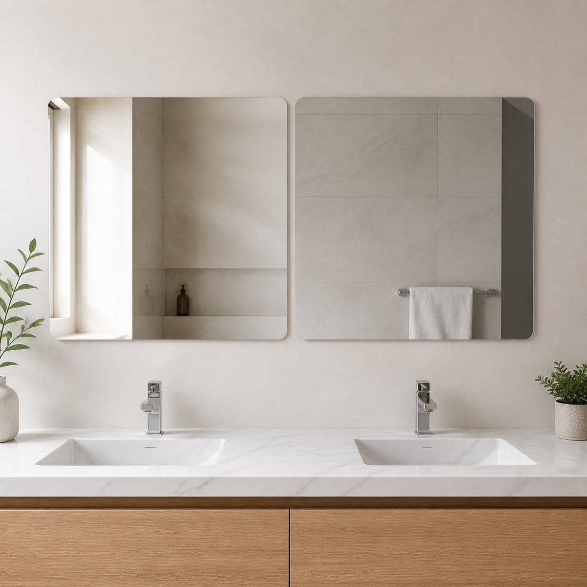 Square 3D mirror sticker tiles 30x30cm