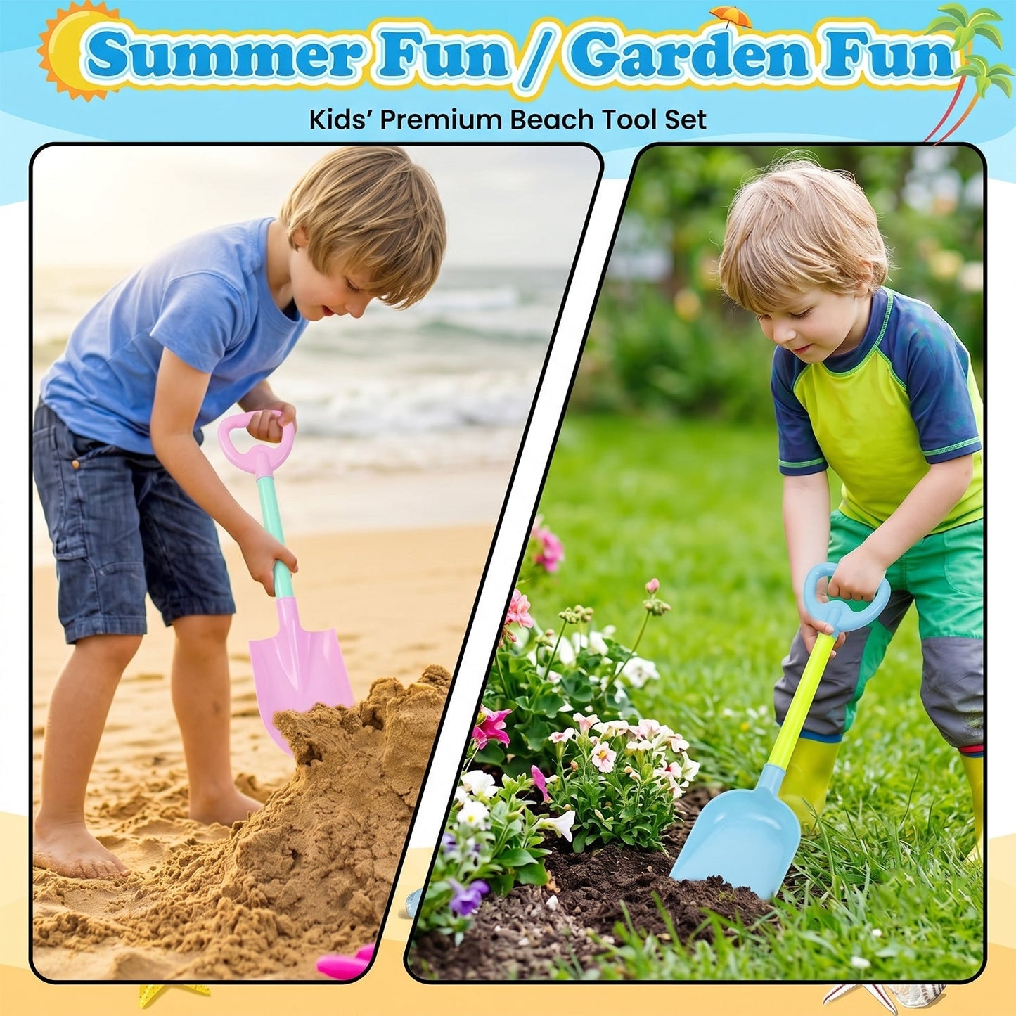 Sand digging tools kids fun