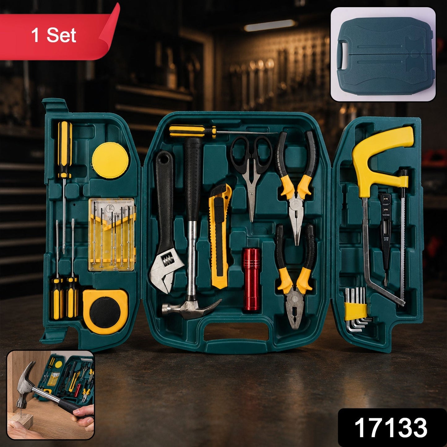 Compact yellow carry case for the essential hand tool kit, shown closed.