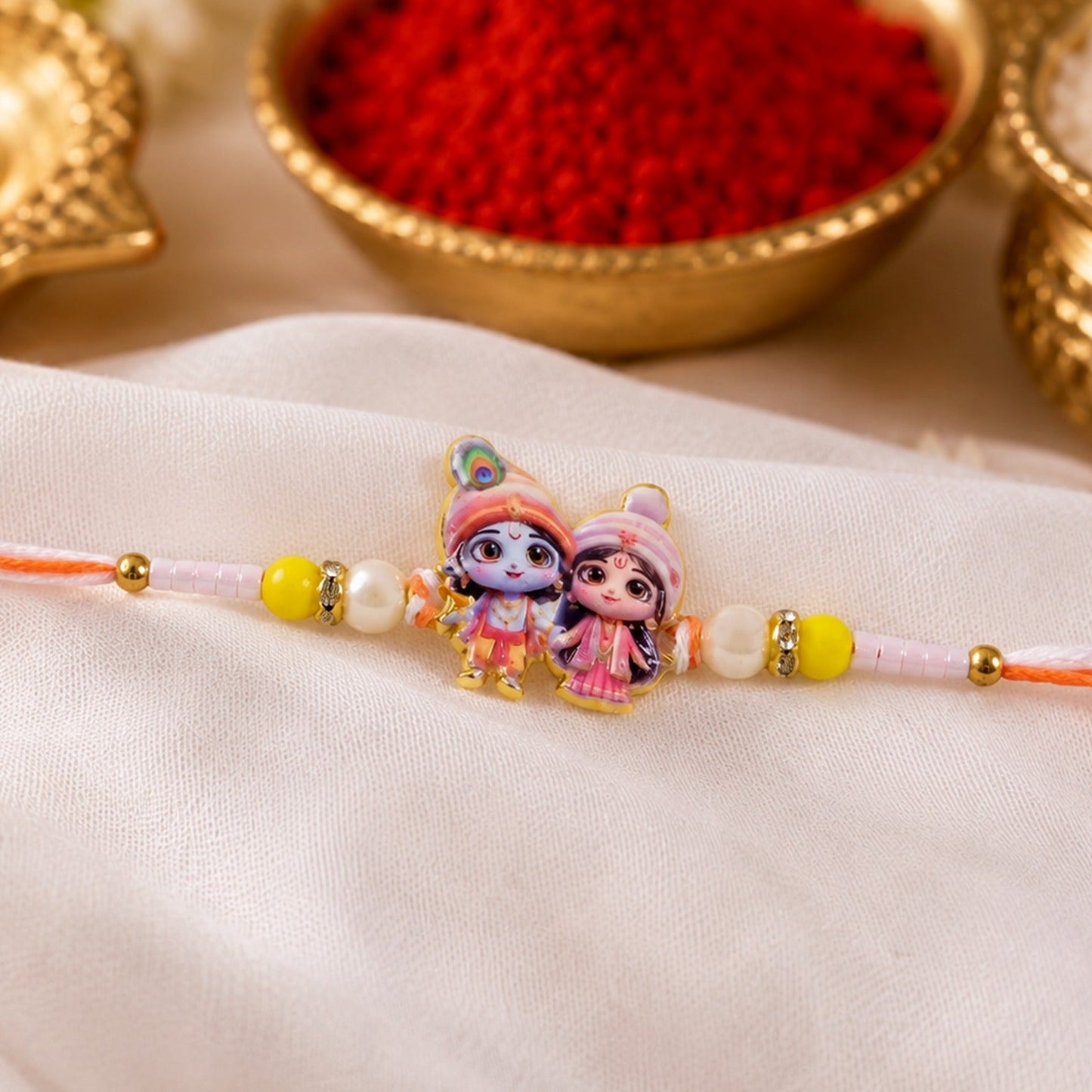 Lord Krishna and Radha Designer Rakhi for Raksha Bandhan.