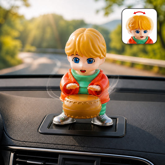 Creative Solar Drummer Car Aromatherapy, Solar Powered Car Air Freshener (1 Pc)
