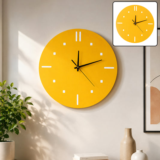 Modern Round Wall Clock Stylish and Silent Non-Ticking Decorative Timepiece (1 Pc)