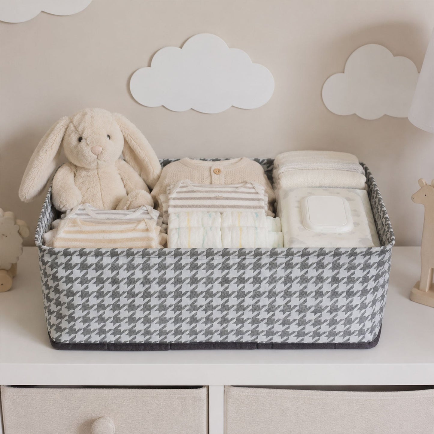 Foldable cloth organizer basket fabric