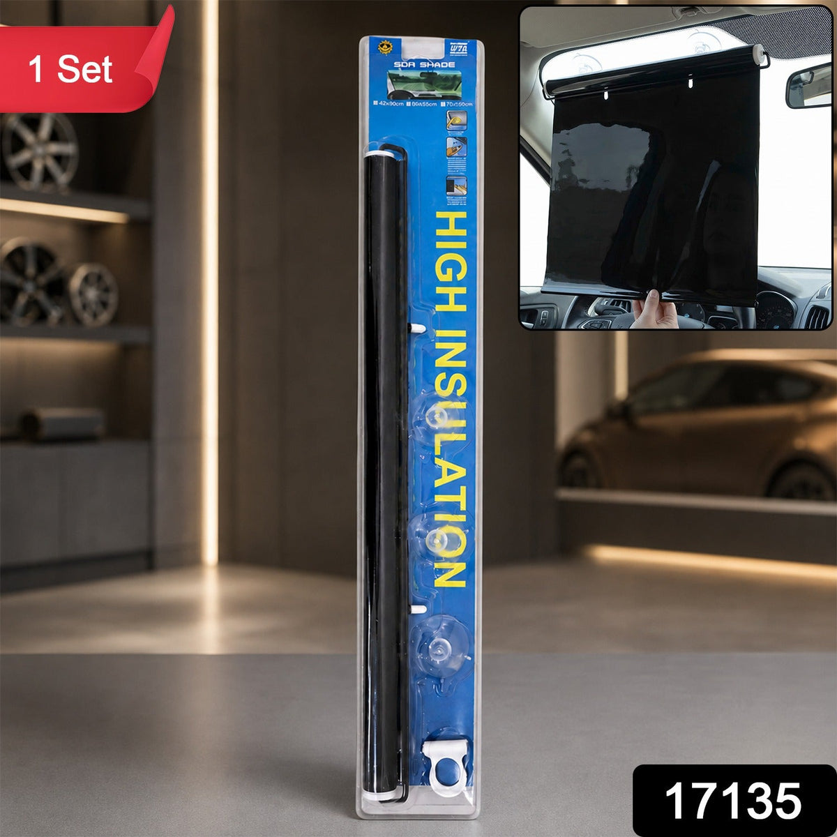 Ret retractable Window Sun Shade â€“ Drill-Free Suction Mount