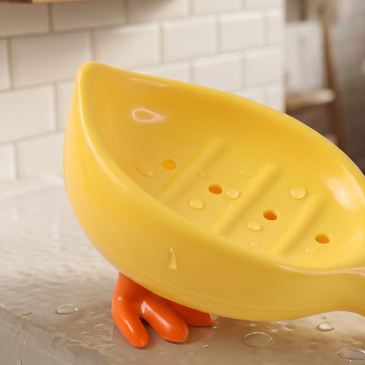 Decorative duck soap dish for childrenâ€™s bathroom