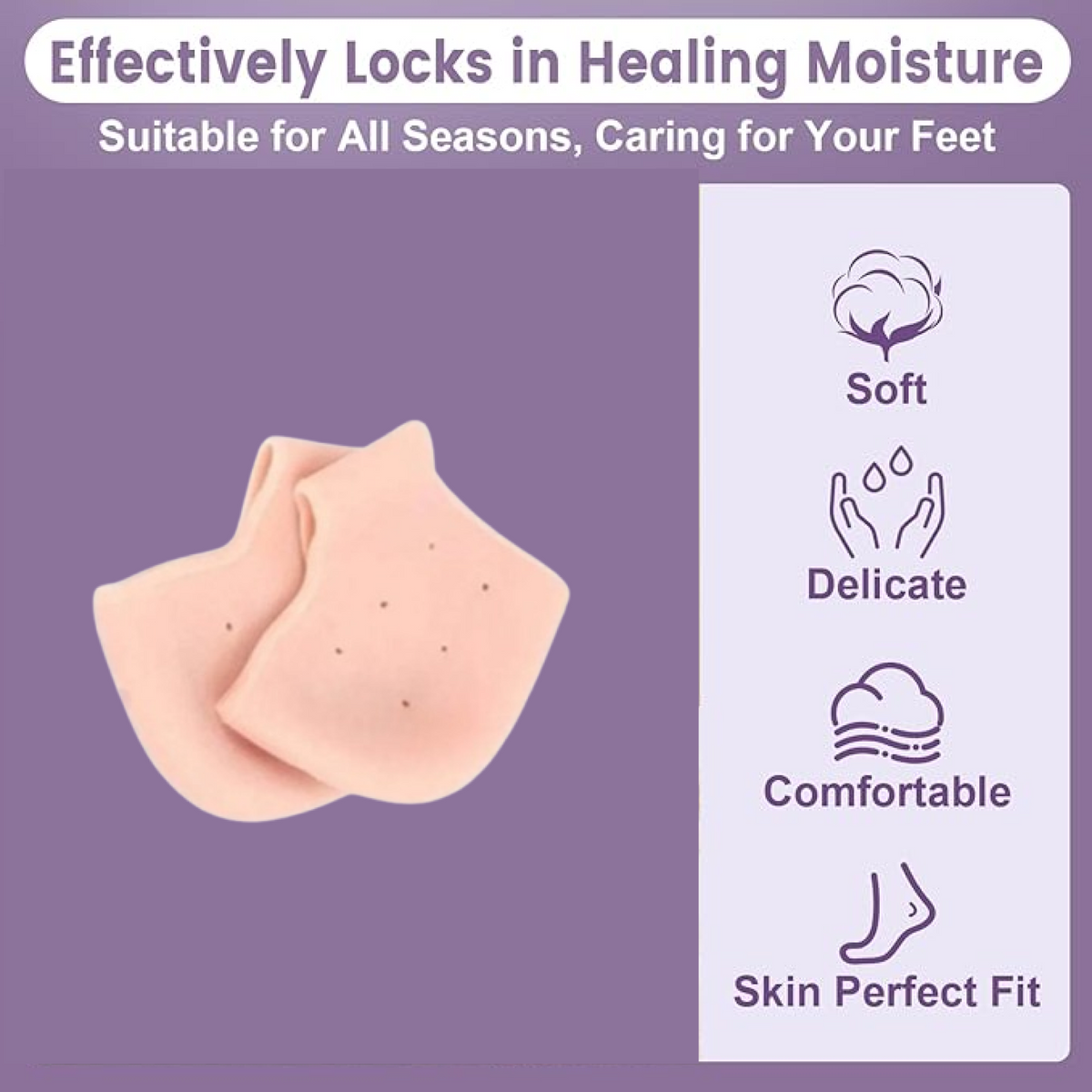 Silicone Heel Protectors – Anti-Crack Moisturizing Socks | Velvet Wellness