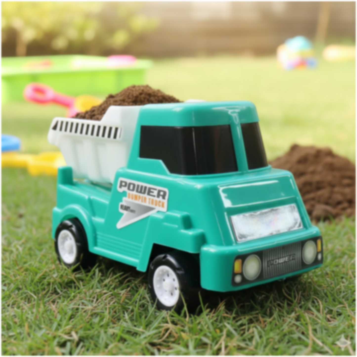 Funwoods Kids Power Dumper Truck Toy Friction Powered Construction Dump Truck Toy for Kids Playtime Indoor Outdoor Activity Toy Vehicle 1 Pc