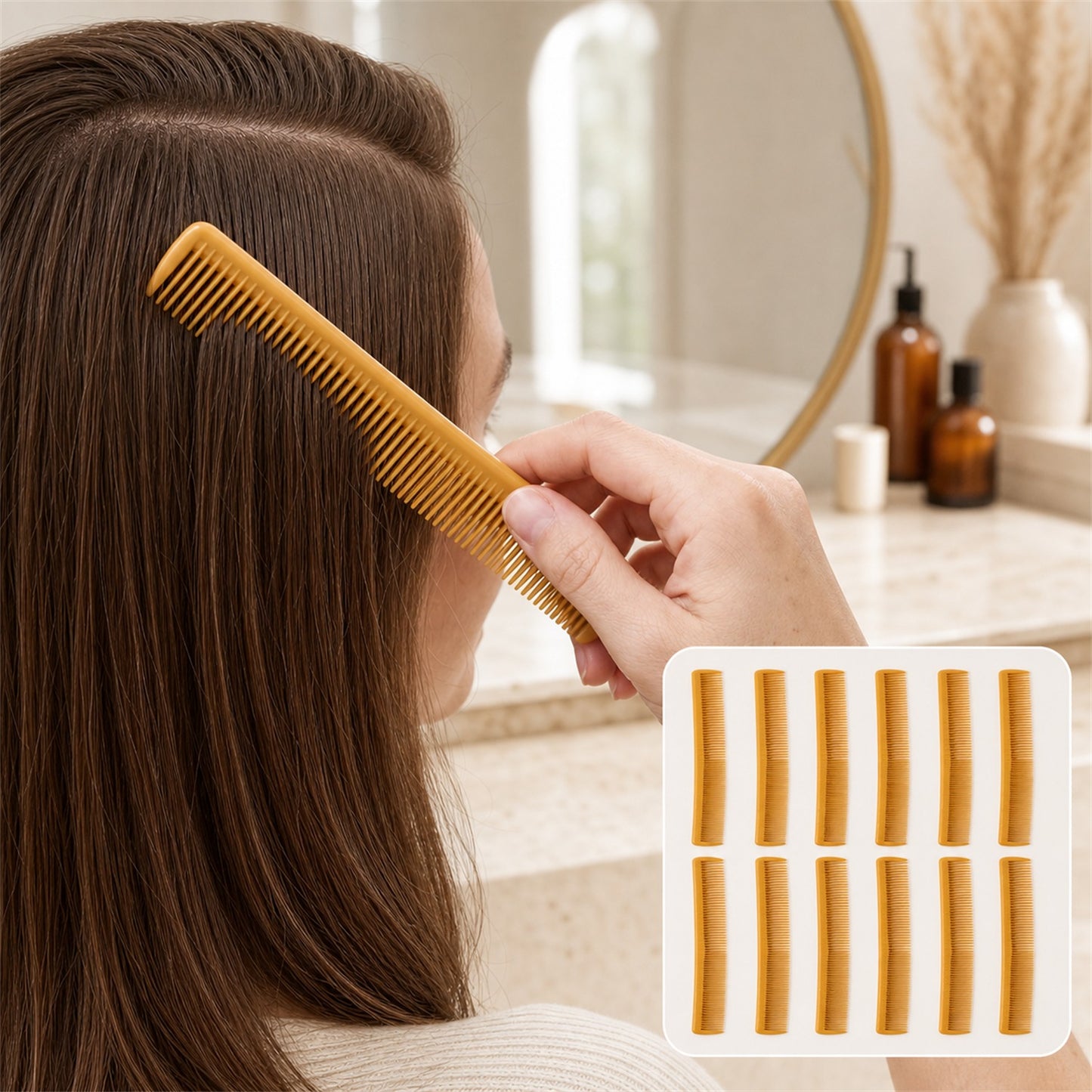 12 Pc Set, Premium Quality Plastic Hair Comb