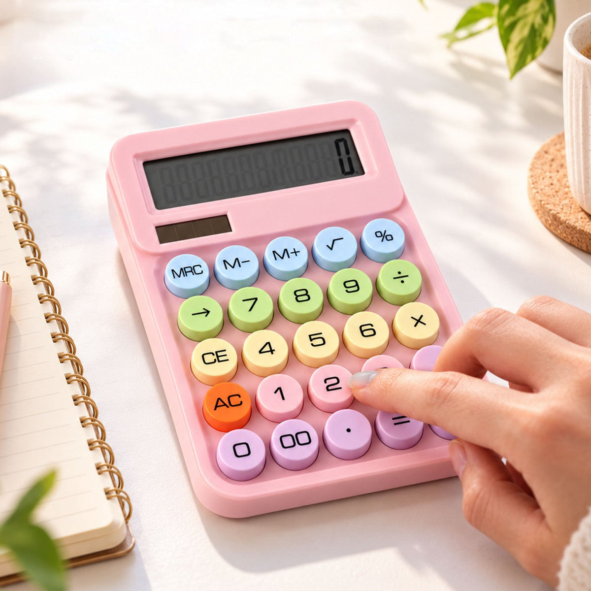 Mechanical switch desktop calculator large LCD
