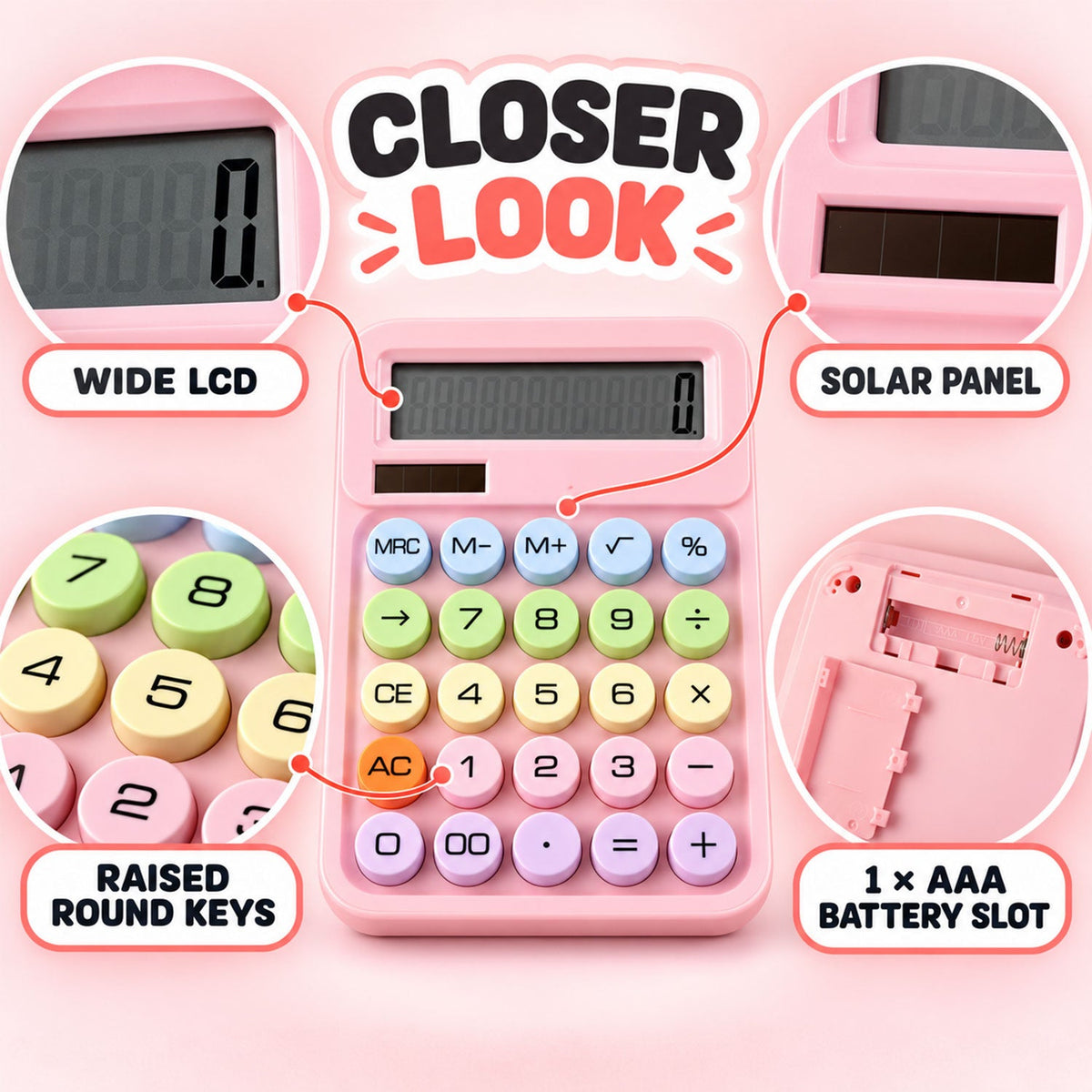 Calculator keys detail
