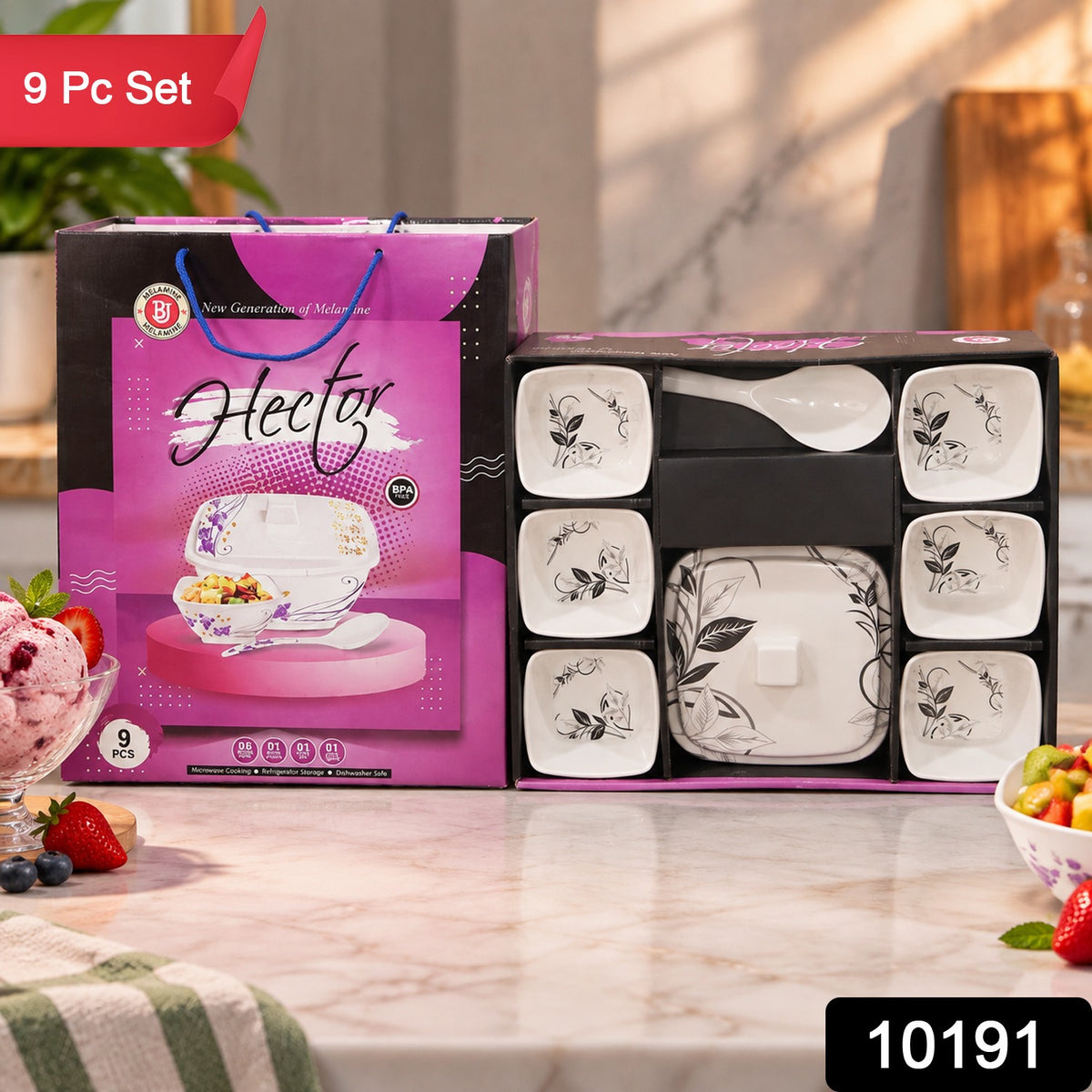 Hector High Quality Dinning Dinner / Pudding Set (9 Pcs set)
