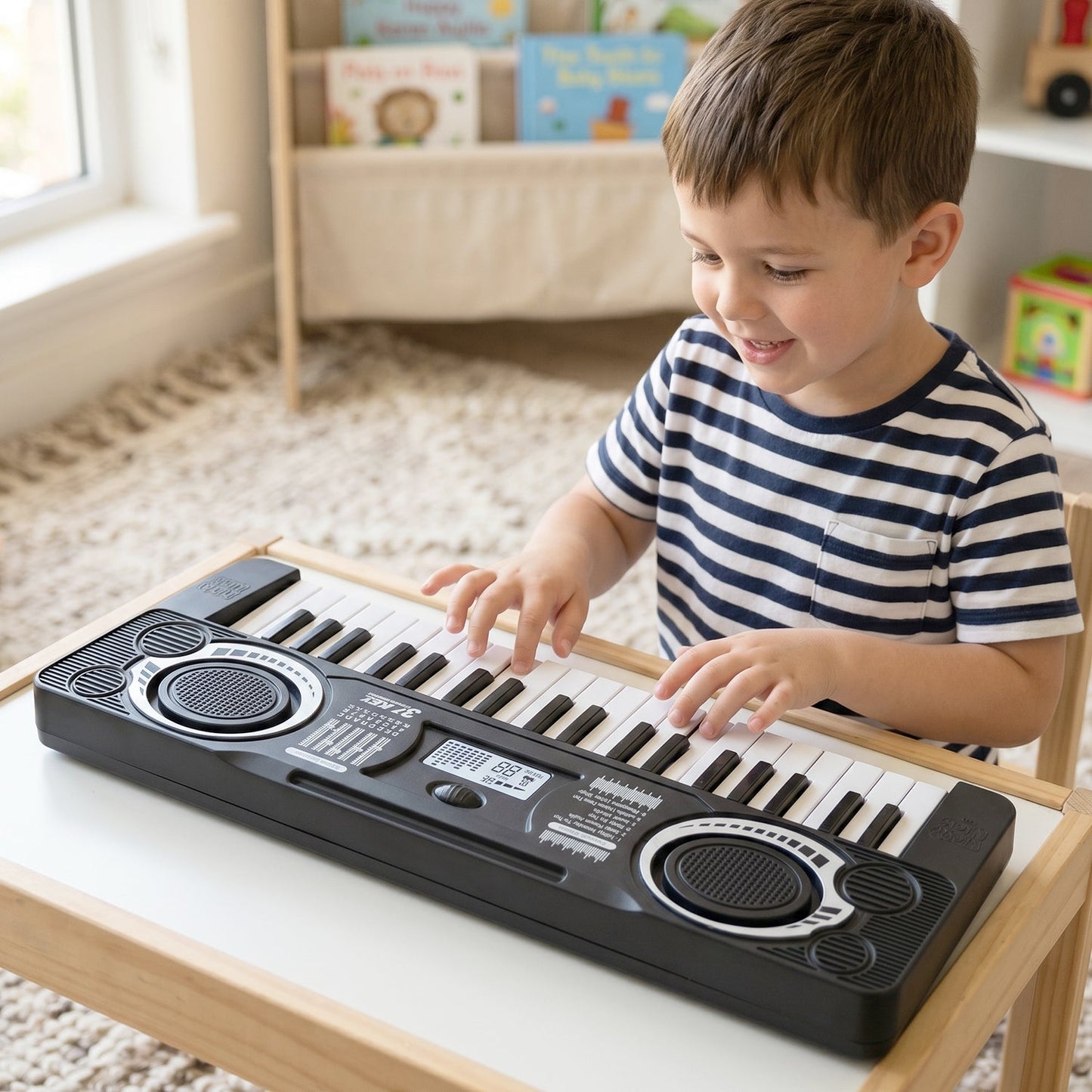 Kids piano keyboard playing