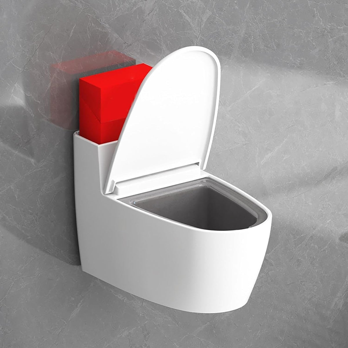 Toilet-shaped novelty ashtray in vibrant color for fun decor and practical use