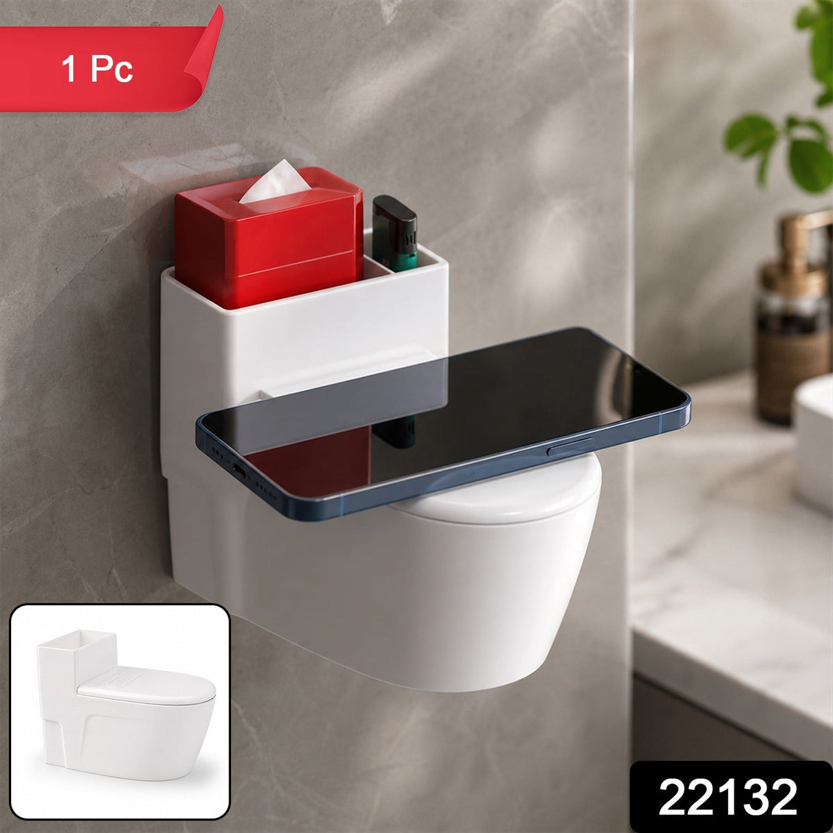 Quirky toilet-shaped ashtray on table for home or office setting