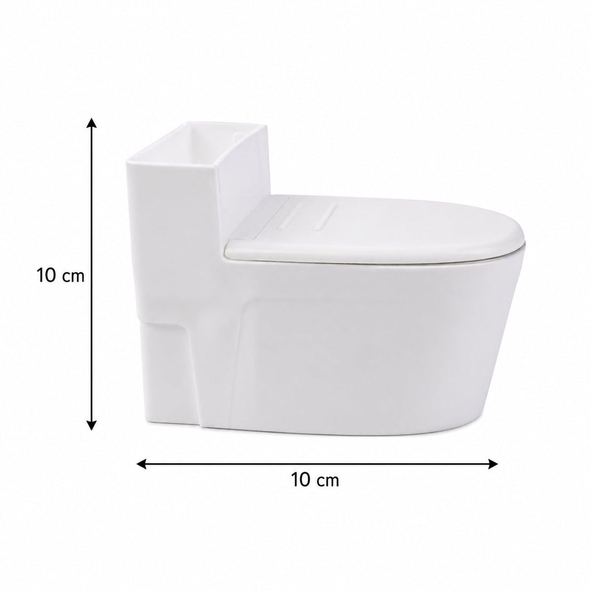 Size and dimensions of the toilet-shaped ashtray displayed