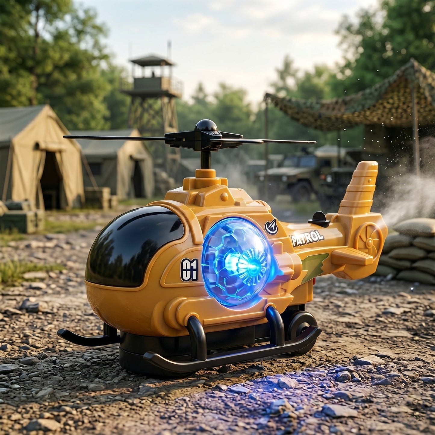 Helicopter toy in use