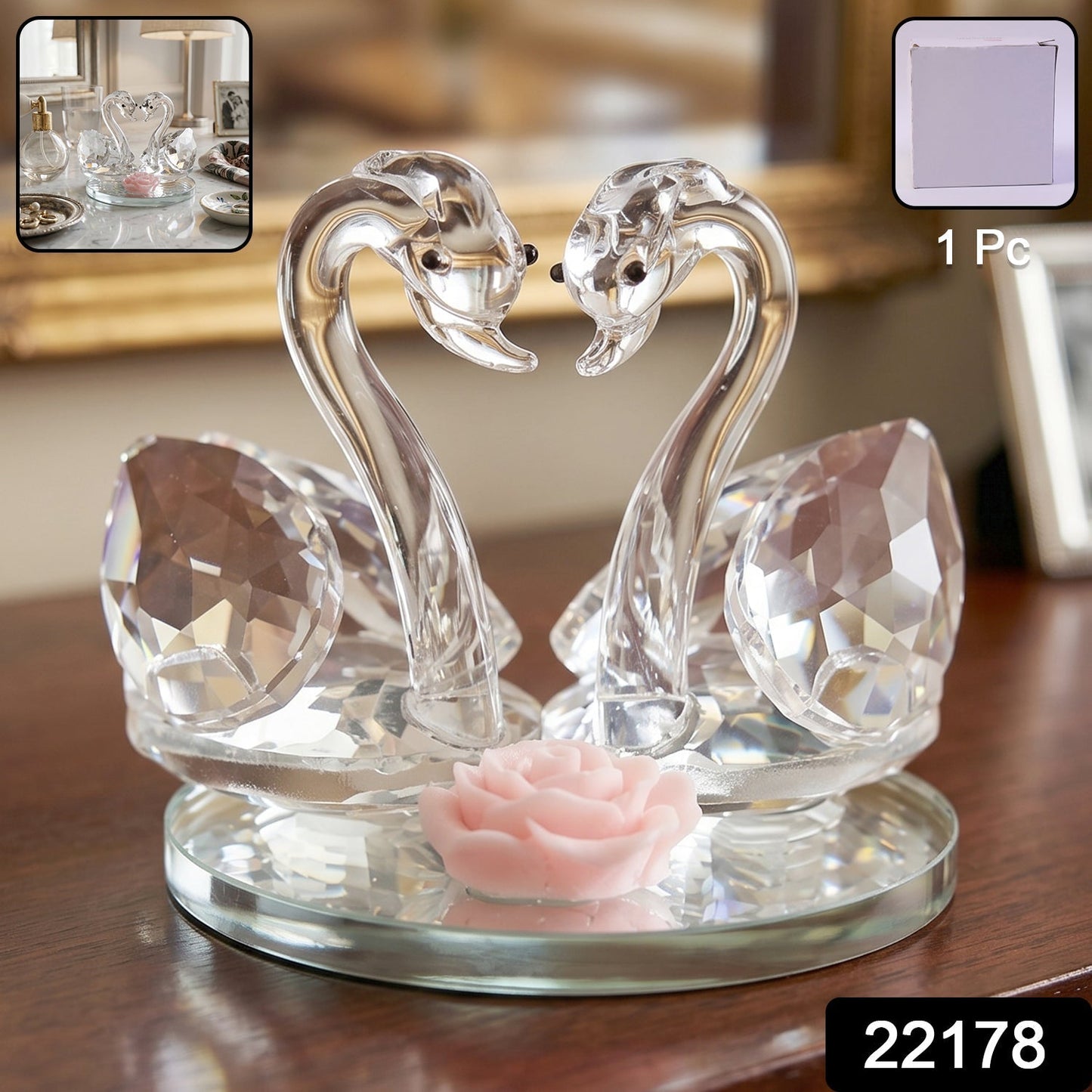 Crystal swan showpiece pack