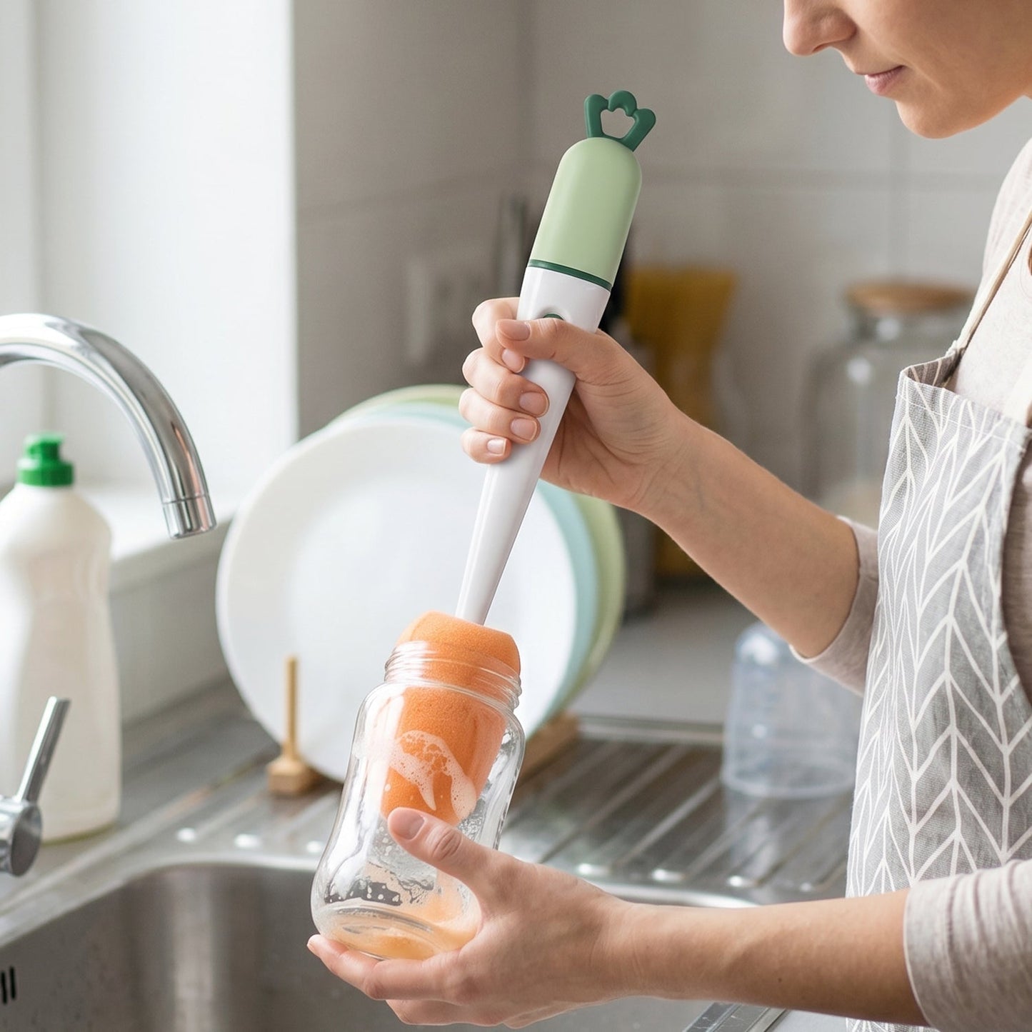 Bottle brush cleaning use