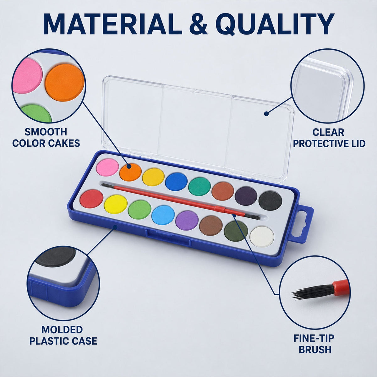 Watercolor paint plastic case