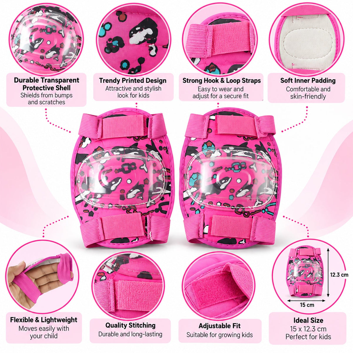 Kids knee pads white bg
