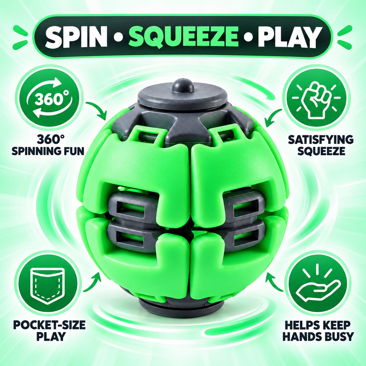 Spinner ball features detail