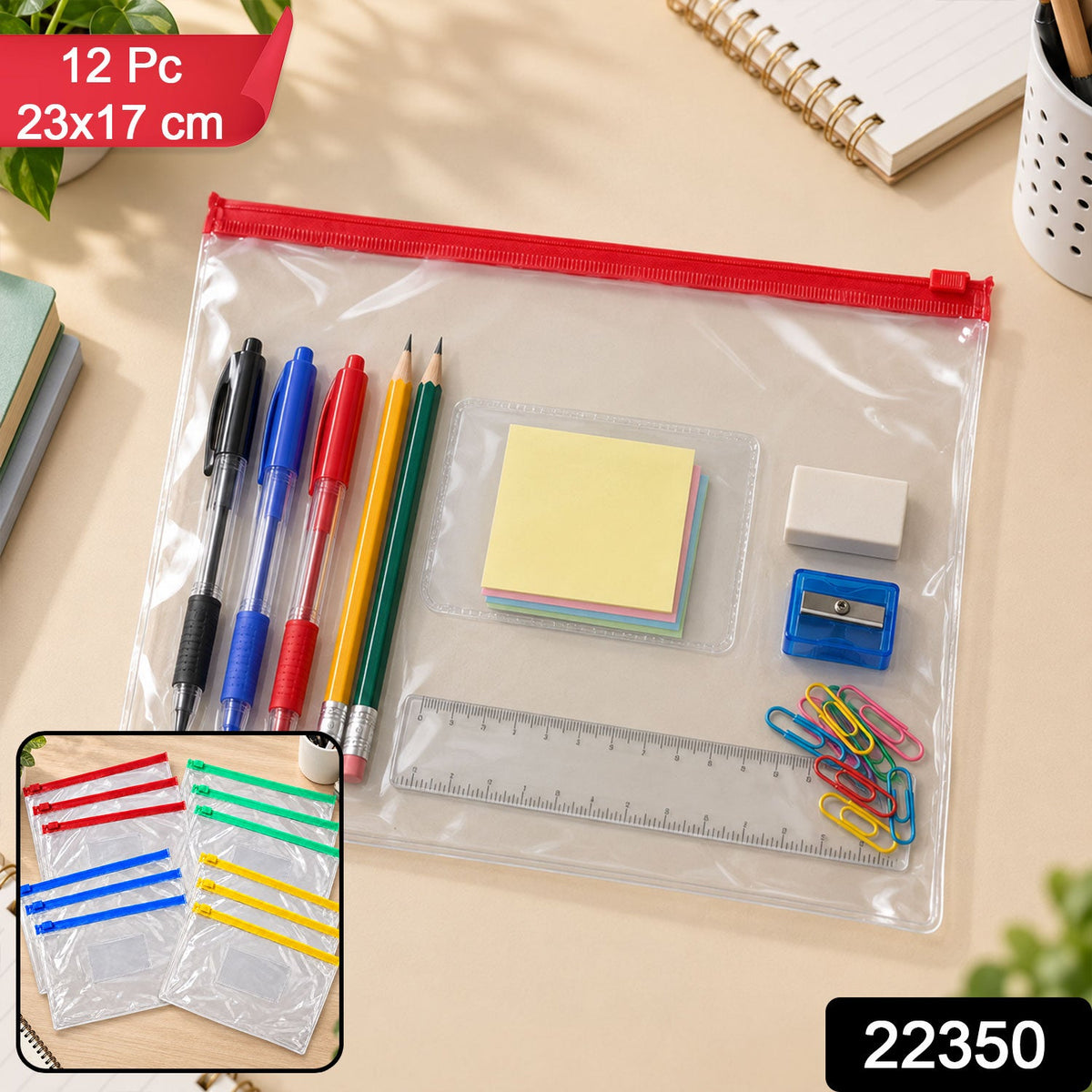 Zipper storage pouches pack