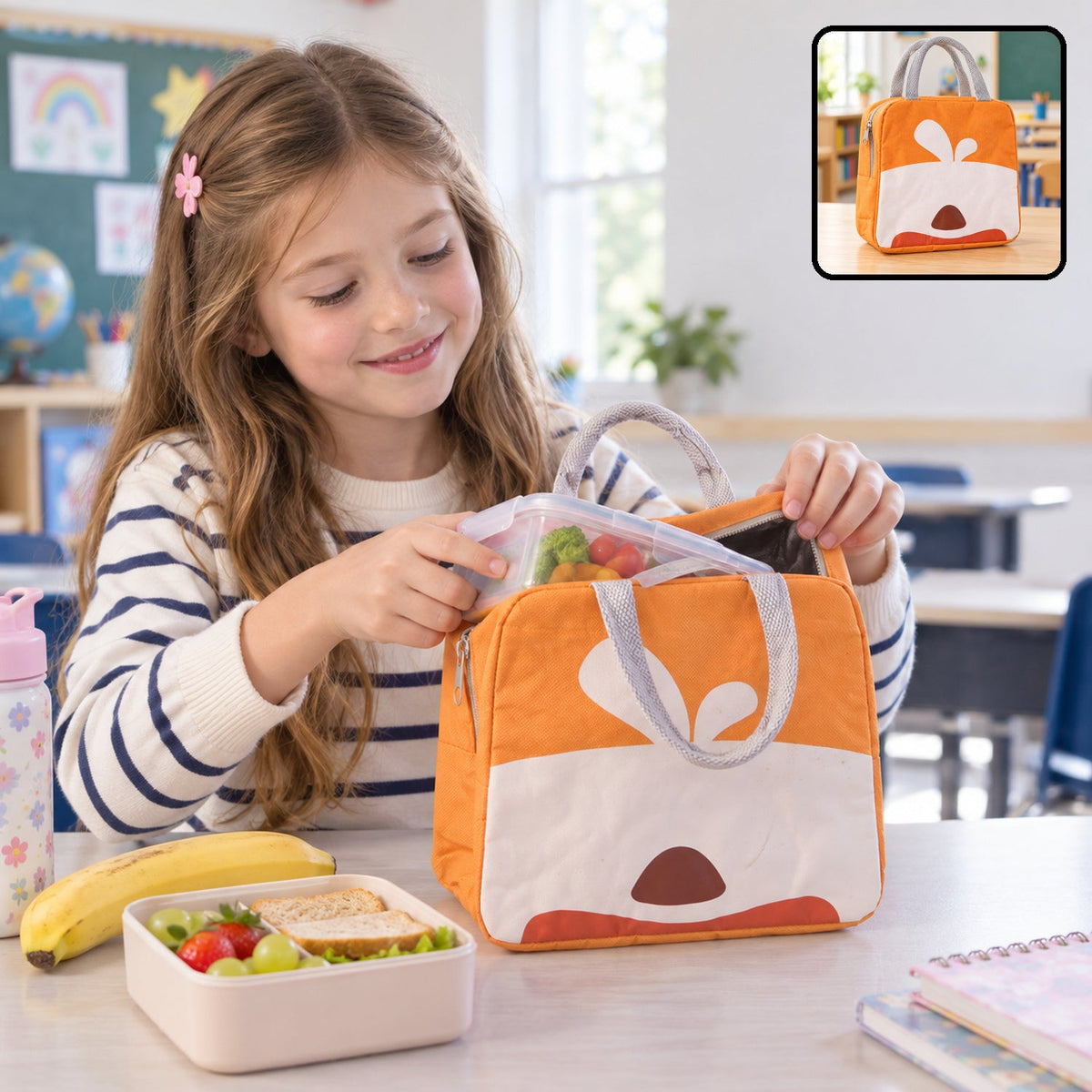 Insulated lunch bag white bg