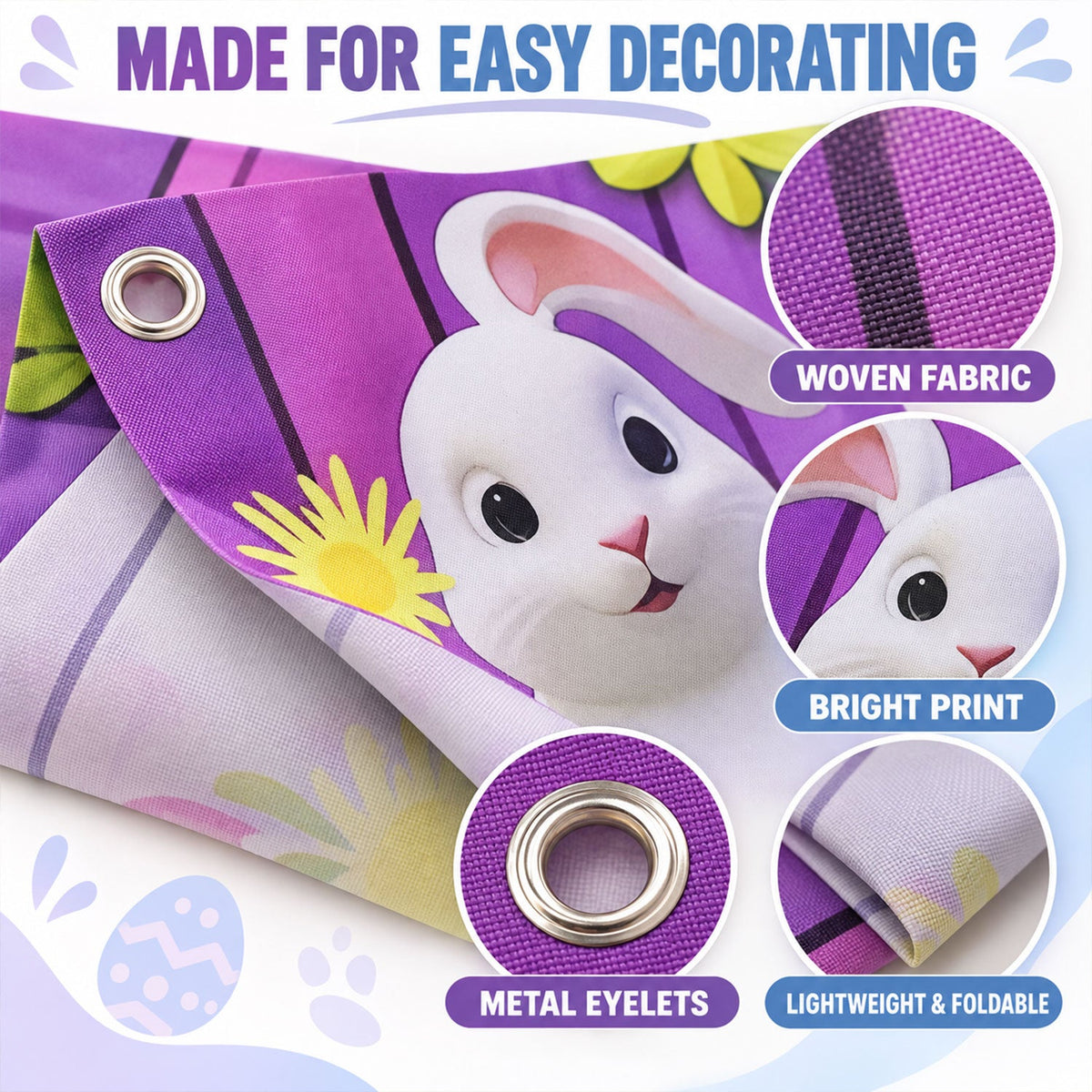 Easter party porch banner