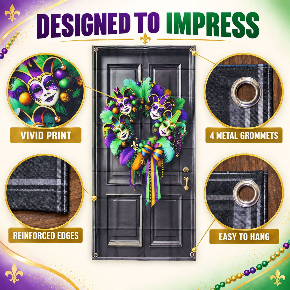 Party door print banner decor
