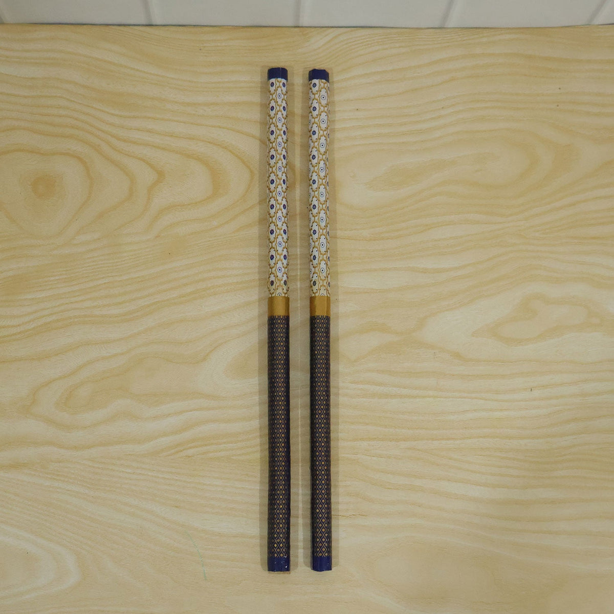 Live photo of wooden base Dandiya stick 2 Pc set