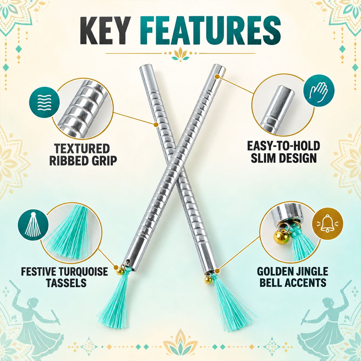 Steel dandiya stick key features