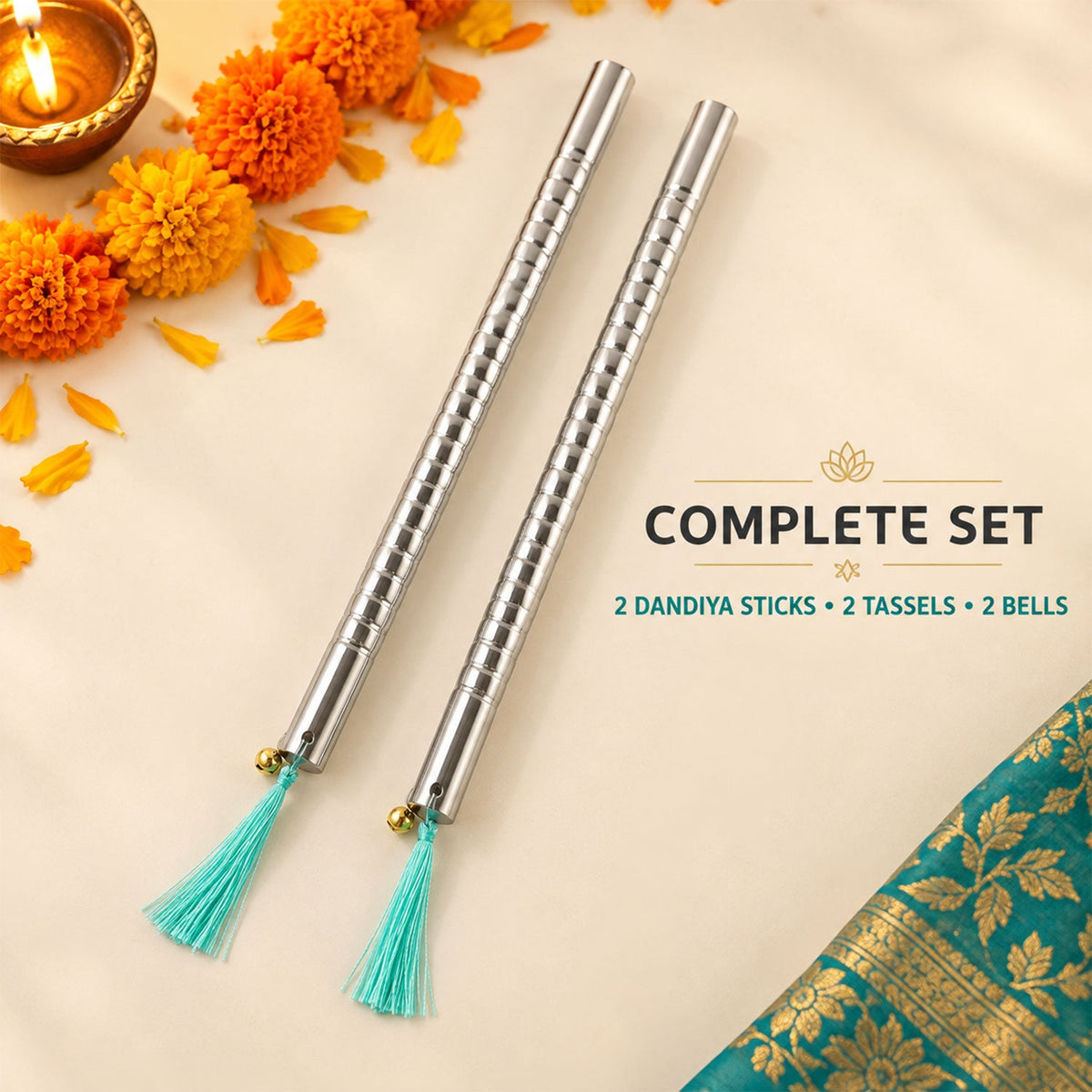 Complete dandiya stick pair set