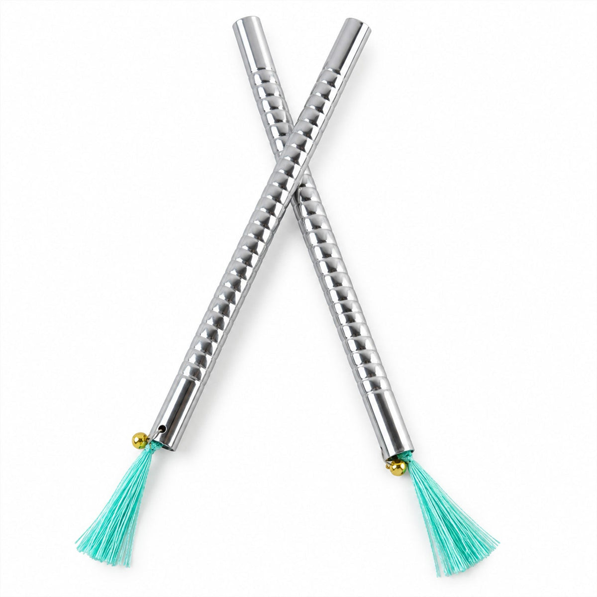 Steel dandiya stick pair on white background