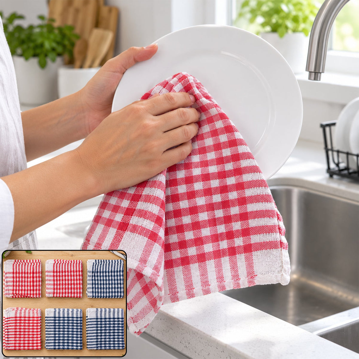 Multipurpose dish cleaning cloth 6 pc lifestyle view