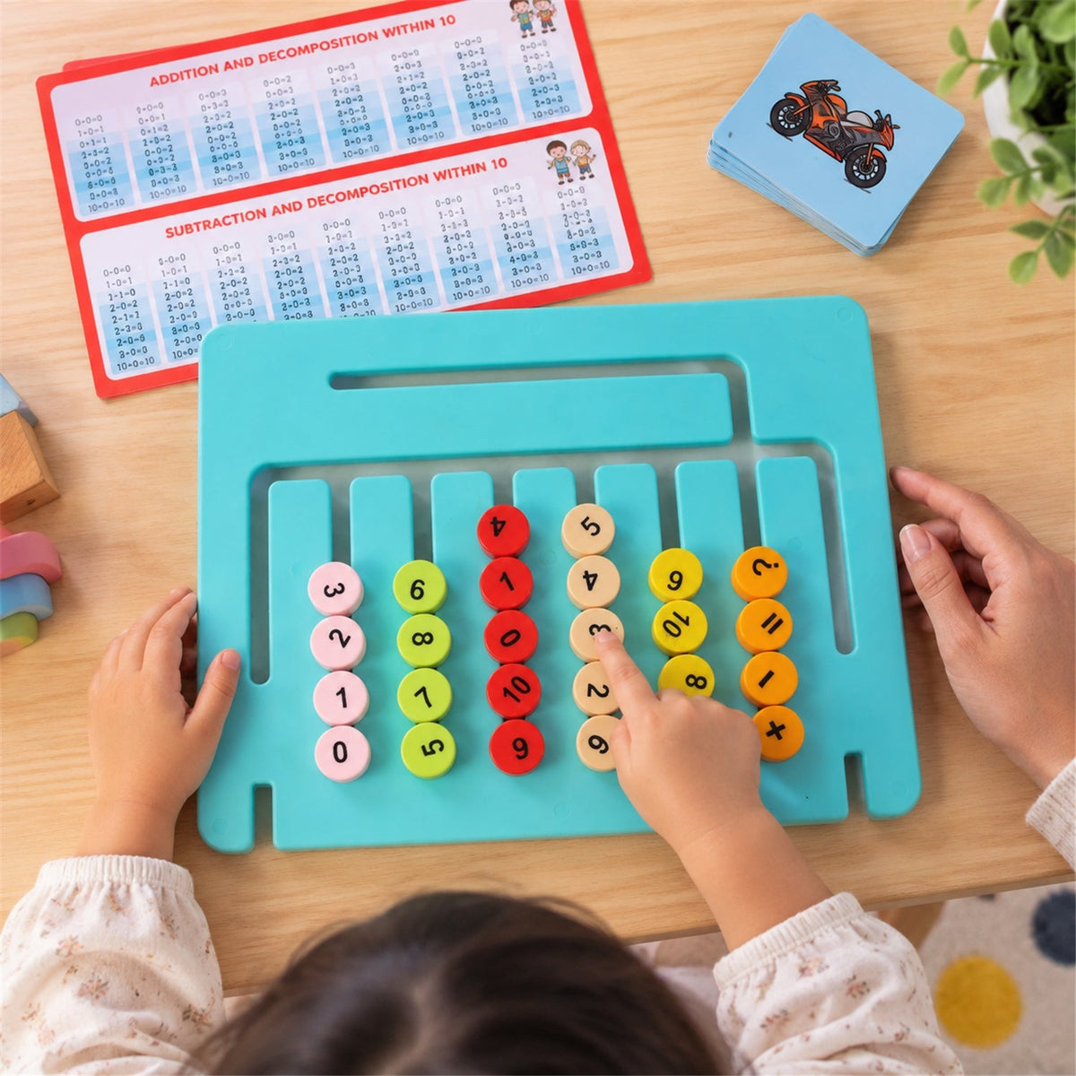 Kids learning letters numbers board